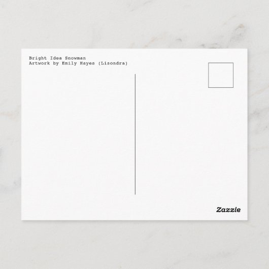 Bright Idea Snowman Briefkaart (Achterkant)