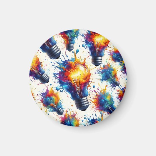 Bright Ideas - Colorful Light Bulb Pattern with Ab Magneet (Voorkant)