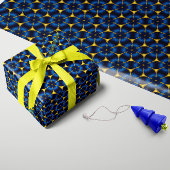 Bright Indigo Blue en Gold Cadeaupapier