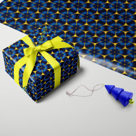 Bright Indigo Blue en Gold Cadeaupapier