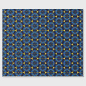 Bright Indigo Blue en Gold Cadeaupapier (Vlak)