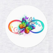 Bright infinity with rainbow butterfly labels (Design 1)