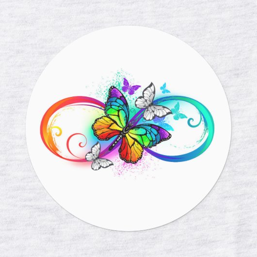 Bright infinity with rainbow butterfly labels (Design 1)