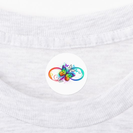 Bright infinity with rainbow butterfly labels (Aangebracht)