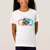 Bright infinity with rainbow butterfly t-shirt (Voorkant)