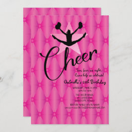 Bright Iridescent Silouhette Cheerleader Birthday Kaart