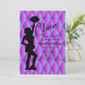 Bright Iridescent Silouhette Cheerleader Birthday Kaart (Staand voorkant)