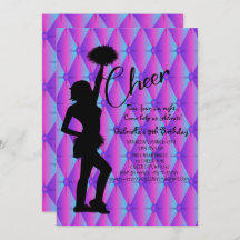 Bright Iridescent Silouhette Cheerleader Birthday