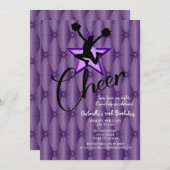 Bright Iridescent Silouhette Cheerleader Birthday Kaart (Voorkant / Achterkant)