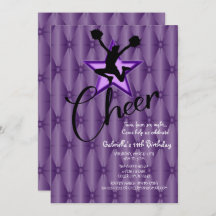 Bright Iridescent Silouhette Cheerleader Birthday