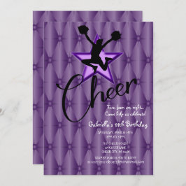 Bright Iridescent Silouhette Cheerleader Birthday Kaart
