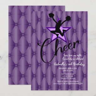 Bright Iridescent Silouhette Cheerleader Birthday Kaart