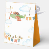 Bright It's A Boy Bear Airplane Sky Baby Shower  Bedankdoosjes (Achterkant)