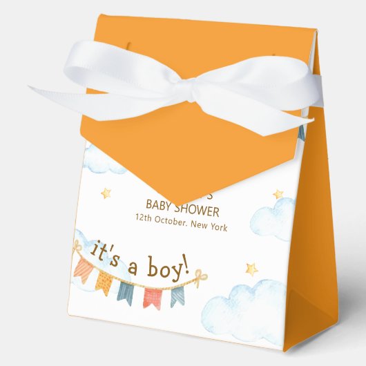 Bright It's A Boy Bear Airplane Sky Baby Shower  Bedankdoosjes (Voorkant)
