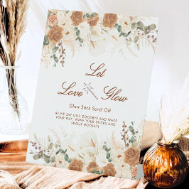 Bright Ivory Calla Lilies “Let Love Glow” Sign Reclamebord Met Voetstuk