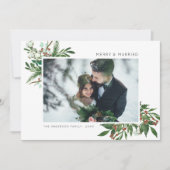 Bright Joy | Merry & Married Mistletoe Spring Foto Feestdagenkaart (Voorkant)