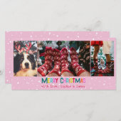 Bright & Joyful Merry Christmas 3 Fotocollage Feestdagenkaart (Voorkant / Achterkant)