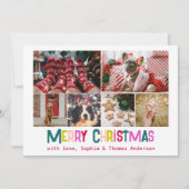 Bright & Joyful Merry Christmas 6 Aangepaste foto Feestdagenkaart (Voorkant)