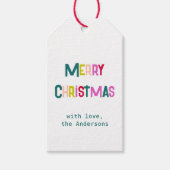 Bright & Joyful Merry Christmas Pine Green Cadeaulabel (Voorkant)