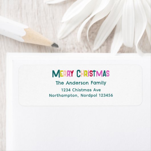 Bright & Joyful Merry Christmas Pine Green Etiket (Insitu)