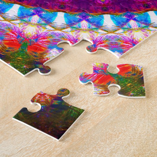 Bright Kaleidoscopisch Mandala Art Legpuzzel (Zijkant)
