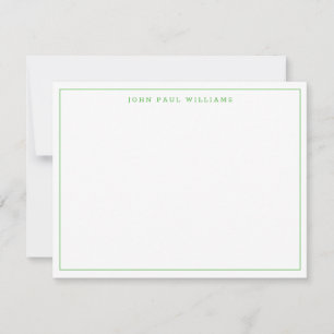 Bright Kelly Green Modern Professional Thin Border Notitiekaartje