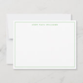 Bright Kelly Green Modern Professional Thin Border Notitiekaartje (Voorkant)