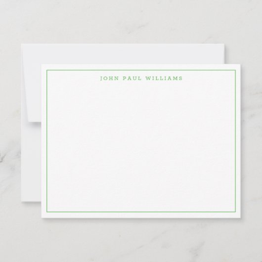 Bright Kelly Green Modern Professional Thin Border Notitiekaartje (Voorkant)