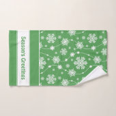 Bright Kelly Green Winter White Snowflake Pattern Bad Handdoek (Handdoek)