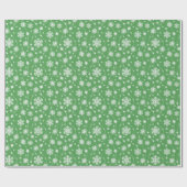Bright Kelly Green Winter White Snowflake Pattern Cadeaupapier (Vlak)