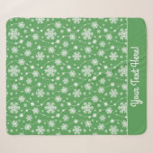 Bright Kelly Green Winter White Snowflake Pattern Sherpa Deken (Voorkant (horizontaal))