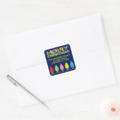 Bright kerstlampjes Retouradreslabels Vierkante Sticker (Envelop)