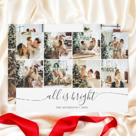 Bright kerstscript fotofeestdag Kaart