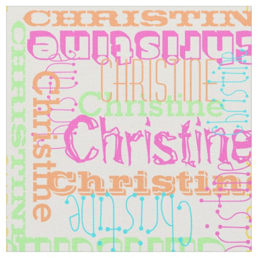 Bright kleurennaam modern gepersonaliseerd collage stof (Close Up)