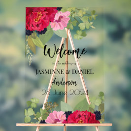 Bright & Kleurrijke Bloementuin Boeket Bruiloft Acryl Bord