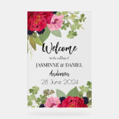 Bright & Kleurrijke Bloementuin Boeket Bruiloft Acryl Bord (Voorkant)