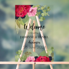 Bright & Kleurrijke Bloementuin Boeket Bruiloft Acryl Bord