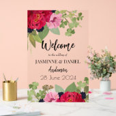 Bright & Kleurrijke Bloementuin Boeket Bruiloft Acryl Bord (Huwelijk)