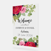 Bright & Kleurrijke Bloementuin Boeket Bruiloft Acryl Bord (Hoek)