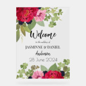 Bright & Kleurrijke Bloementuin Boeket Bruiloft Acryl Bord (Voorkant)