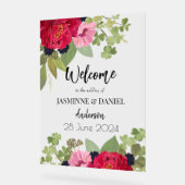 Bright & Kleurrijke Bloementuin Boeket Bruiloft Acryl Bord (Hoek)