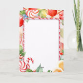 Bright Kleurrijke Candy Cane en Sinaasappels Chris Kaart (Achterkant)