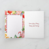 Bright Kleurrijke Candy Cane en Sinaasappels Chris Kaart (Binnen)