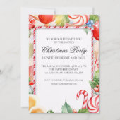 Bright Kleurrijke Candy Cane Sinaasappels Kerstfee Kaart (Voorkant)