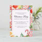 Bright Kleurrijke Candy Cane Sinaasappels Kerstfee Kaart (Staand voorkant)