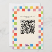 Bright Kleurrijke Checkerboard Holiday Party Feestdagenkaart (Achterkant)