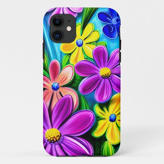 Bright kleurrijke Daisy Flowers Case-Mate iPhone Case (Achterkant)
