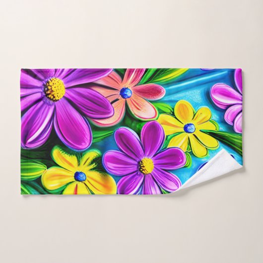 Bright kleurrijke Daisy Flowers Handdoek (Handdoek)