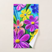 Bright kleurrijke Daisy Flowers Handdoek (Handdoek)