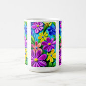 Bright kleurrijke Daisy Flowers Koffiemok (Center)